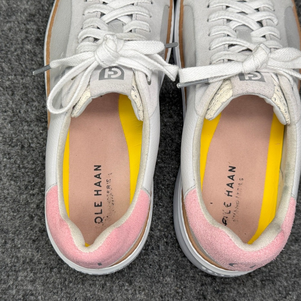 Cole Haan GrandPro Topspin Sneakers Women's 8 Grey Leather Low Lace Retro Shoes - Picture 9 of 12